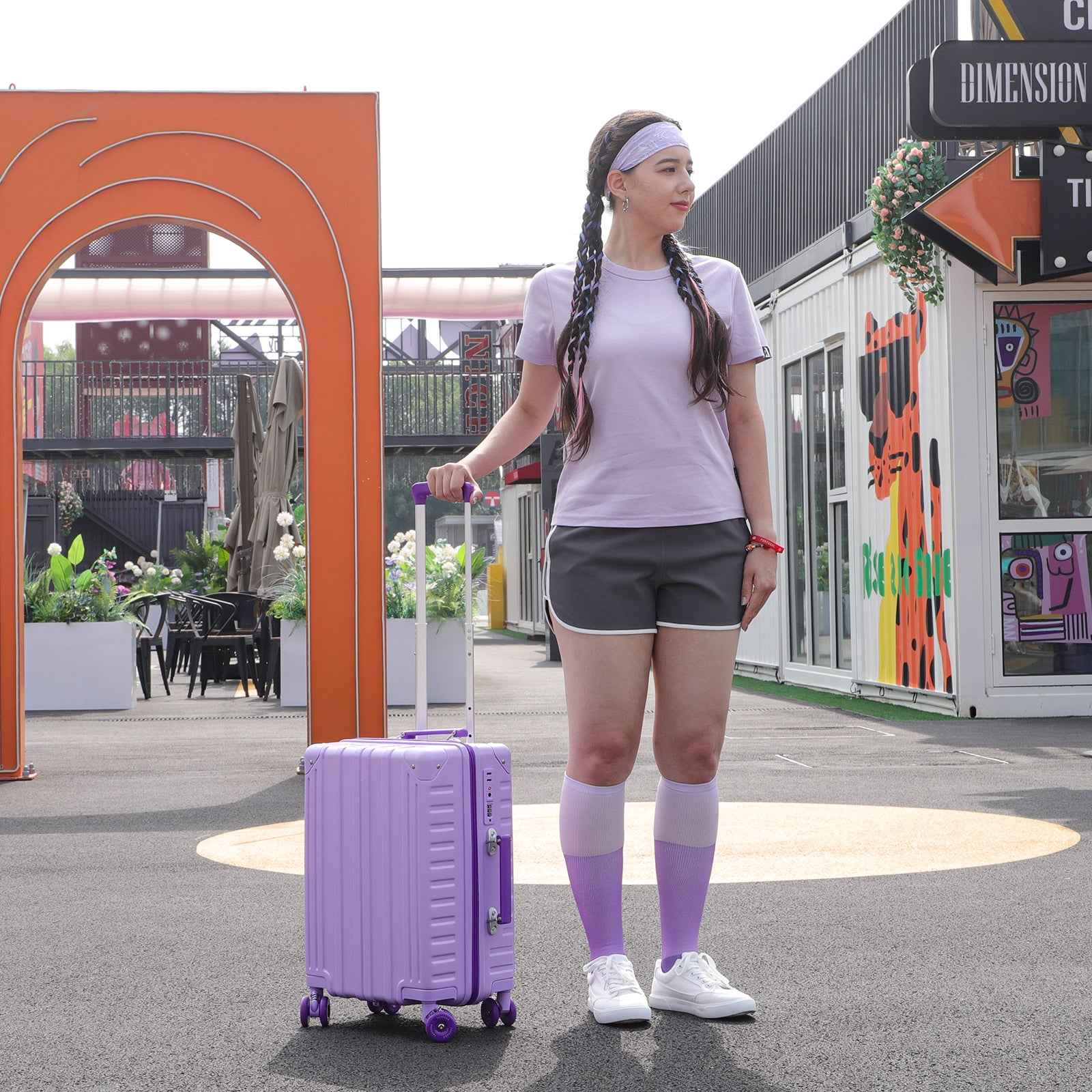 Tavoxda Lightweight Cabin Suitcase Purple