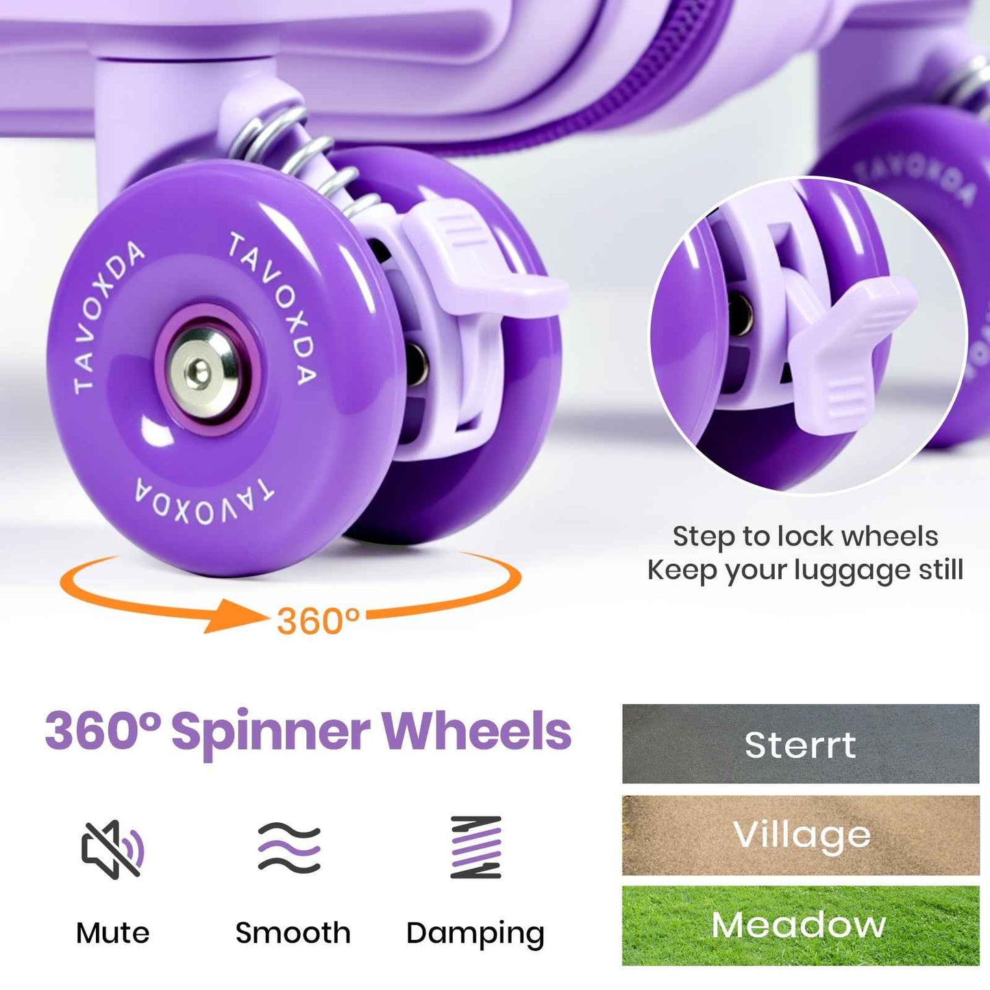 Tavoxda Lightweight Cabin Suitcase Purple