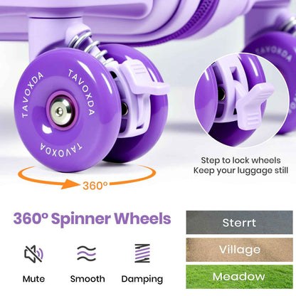 Tavoxda Lightweight Cabin Suitcase Purple