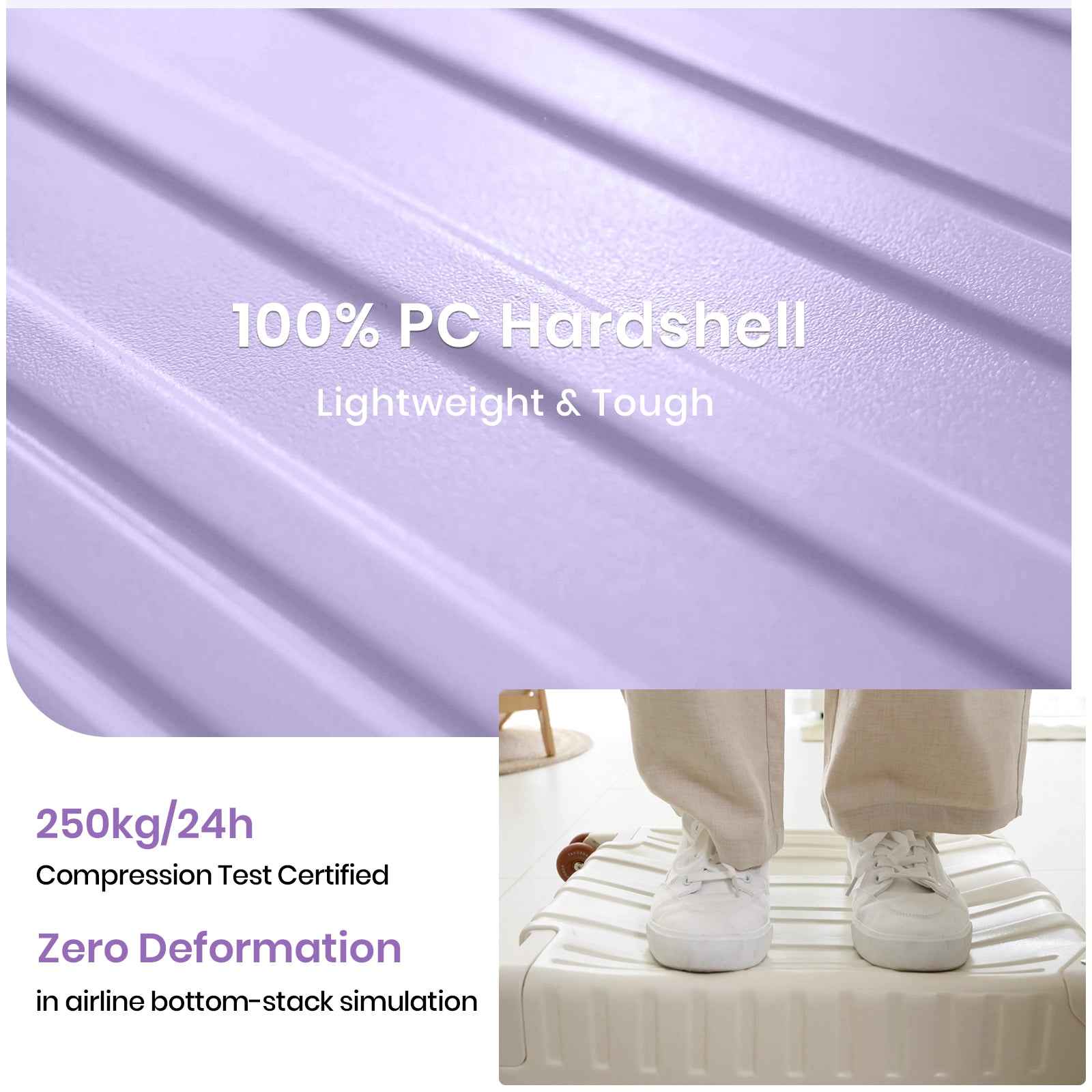 Tavoxda Lightweight Cabin Suitcase Purple