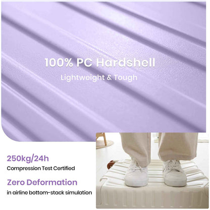 Tavoxda Lightweight Cabin Suitcase Purple