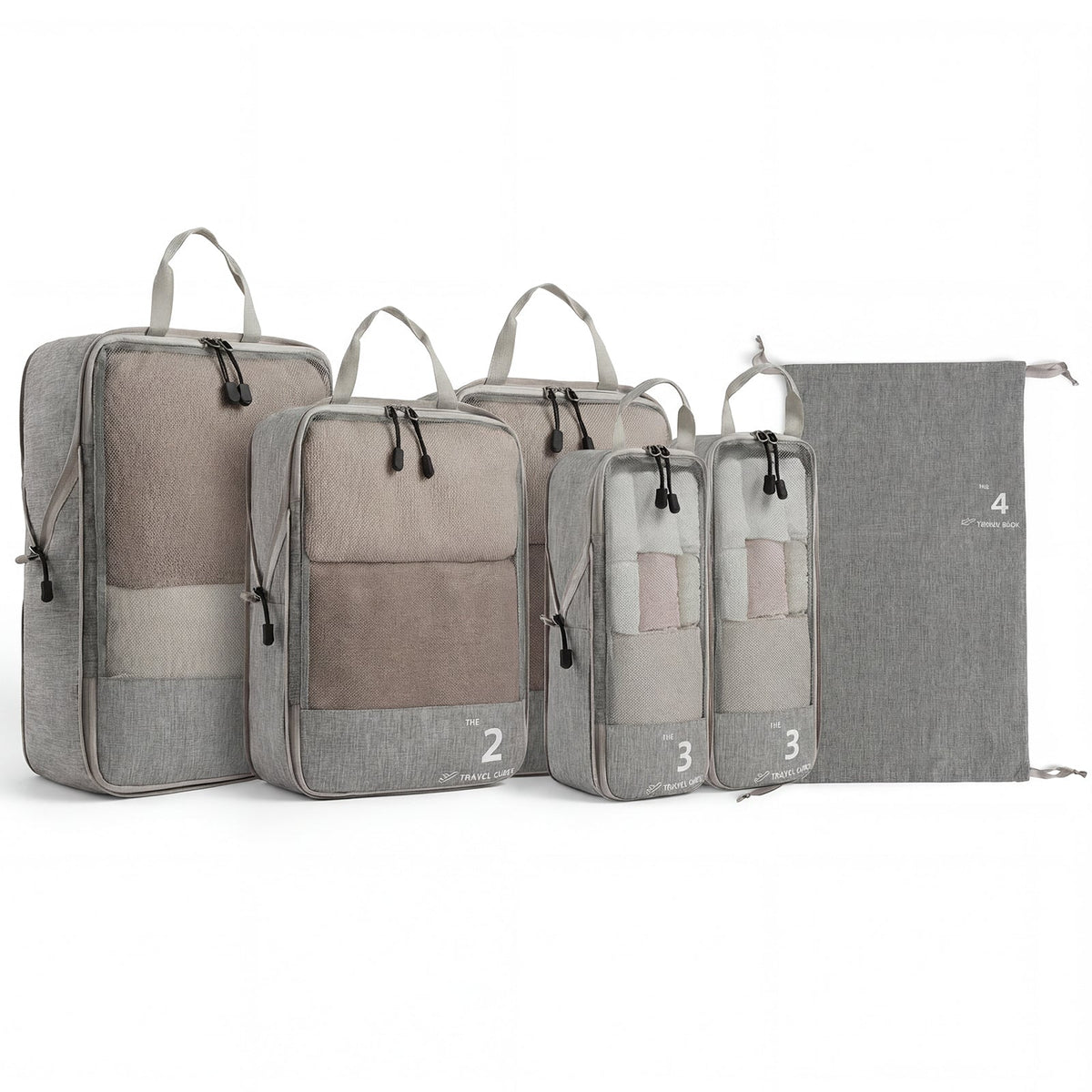 The Compression Packing Cubes 6 pc in Grey