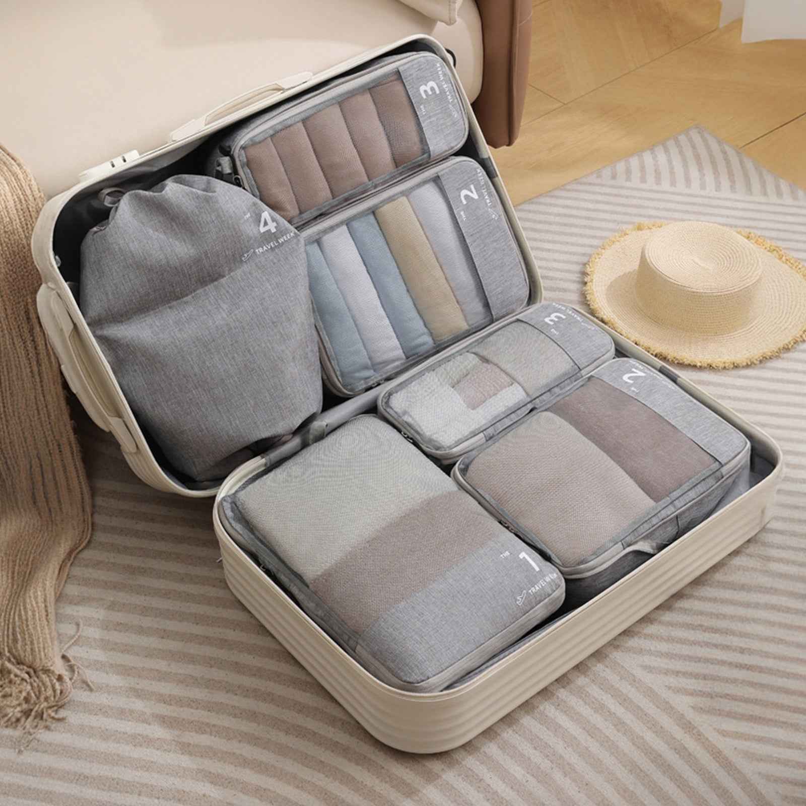 The Compression Packing Cubes 6 pc in Grey