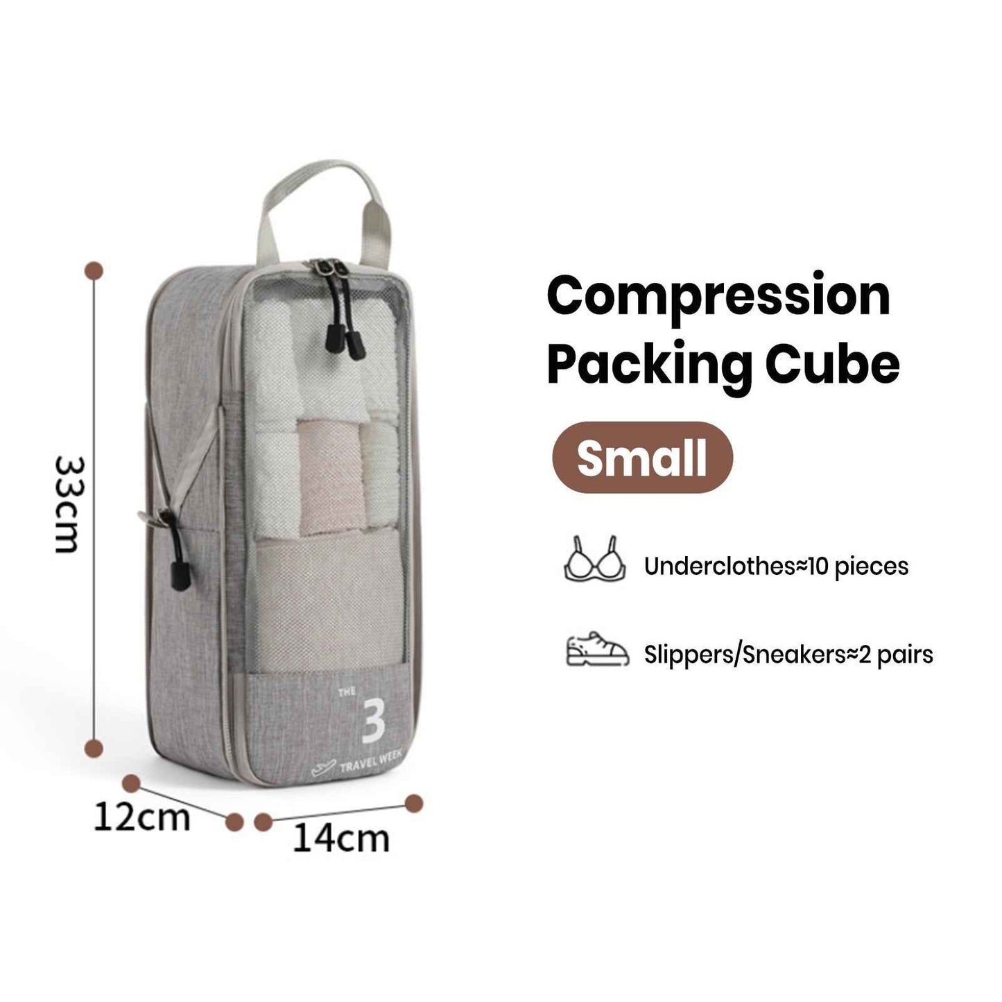 The Compression Packing Cubes 6 pc in Grey