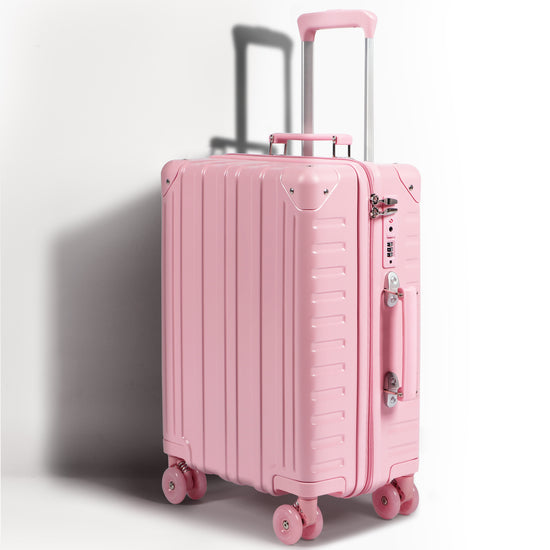 Lightweight PC Cabin Suitcase with Silent Wheels & TSA Lock Pink | Tavoxda