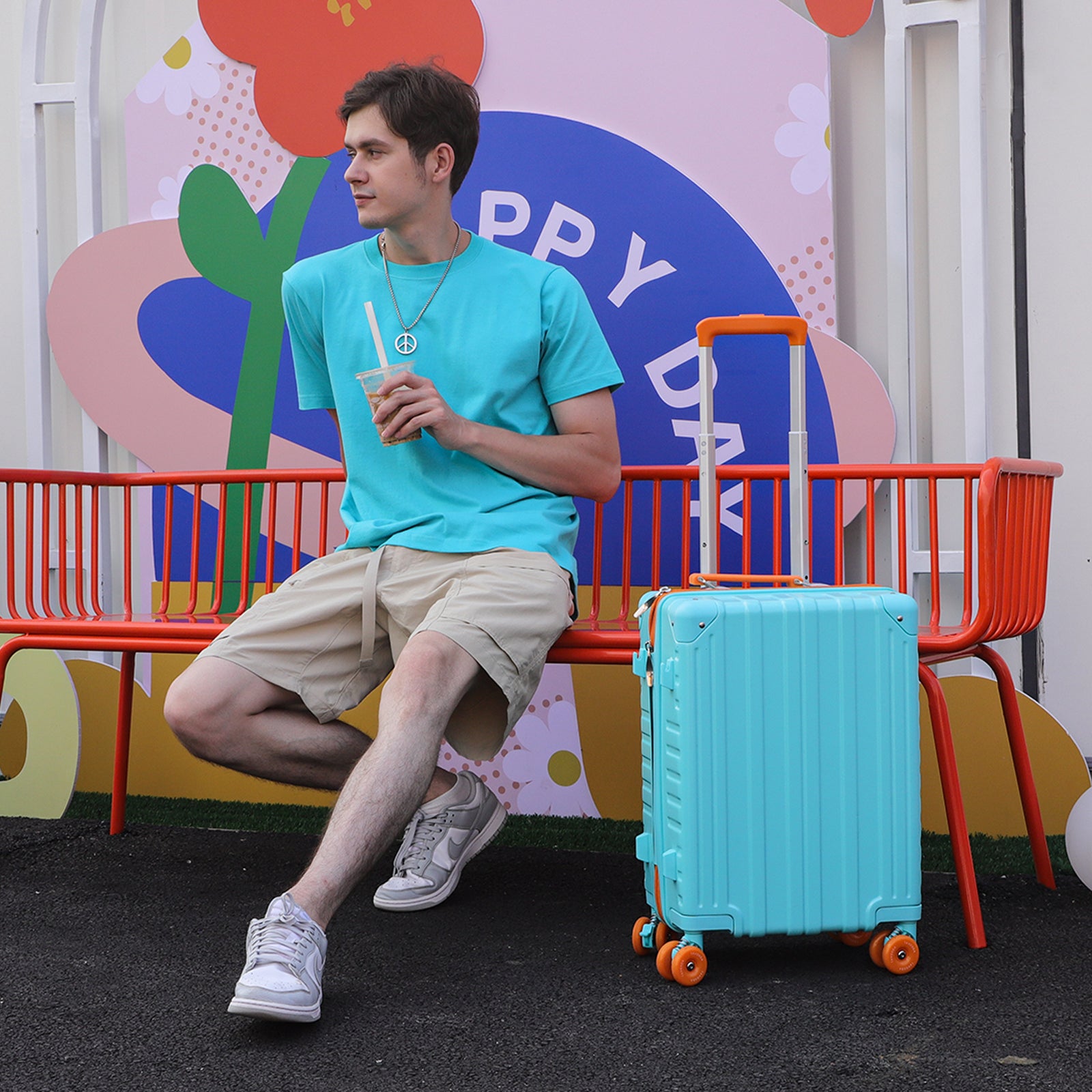 Lightweight PC Cabin Suitcase with Silent Wheels & TSA Lock - Lake Blue | Tavoxda