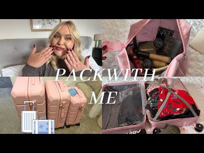 5 Piece Hard Shell Luggage Set - Pink