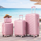 Tavoxda Lightweight Hard Shell Travel Suitcase Sets of 4 Pink