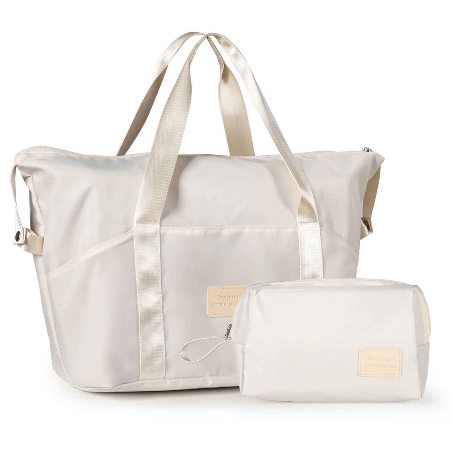 Duffel Bag & Toiletry Case White