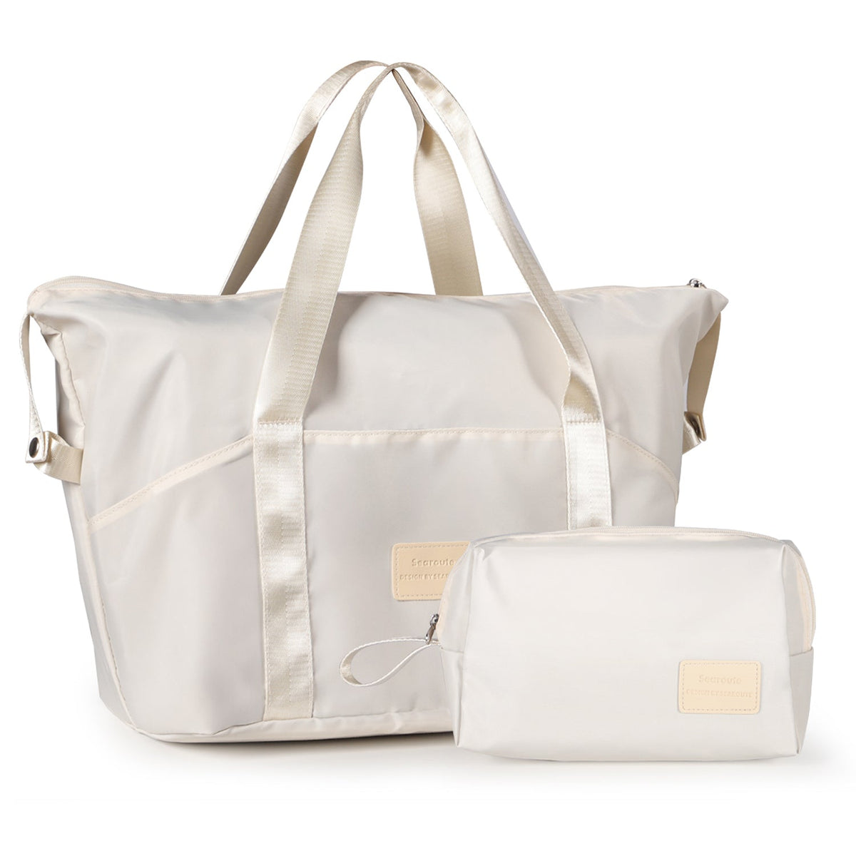 Duffel Bag & Toiletry Case White